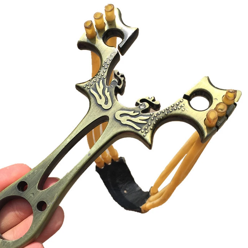 

Slingshots Traditional Alloy Catapults Competitive Professional Durable Athletics Bronze Shooting Games Bows Adults and children
