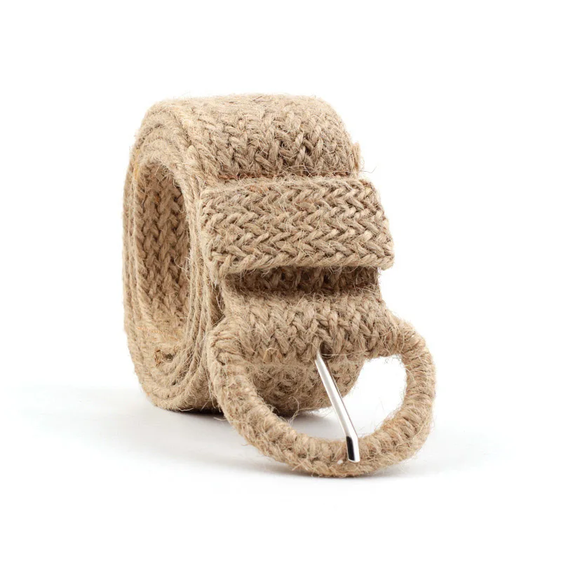 Khaki width 4.3cm Вощеная Веревка, вязанные Женские поясные ремни, дикая Пряжка, декоративные женские ремни, Черный Хаки, широкие ремни для девушек, студенток, ceinture femme - Цвет: Khaki width 4.3cm