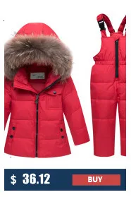 Зимняя куртка-пуховик на температуру до-30 градусов Одежда для девочек детская одежда верхняя одежда для мальчиков, пальто, парка водонепроницаемый Зимний комбинезон с натуральным мехом
