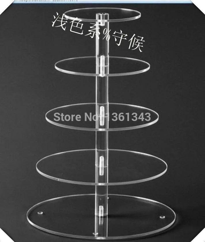 Cheap Free Shipping!!Round Crystal 5 Tier Acrylic Wedding Maypole Cake Stand Birthday Party Cupcake Display | Дом и сад