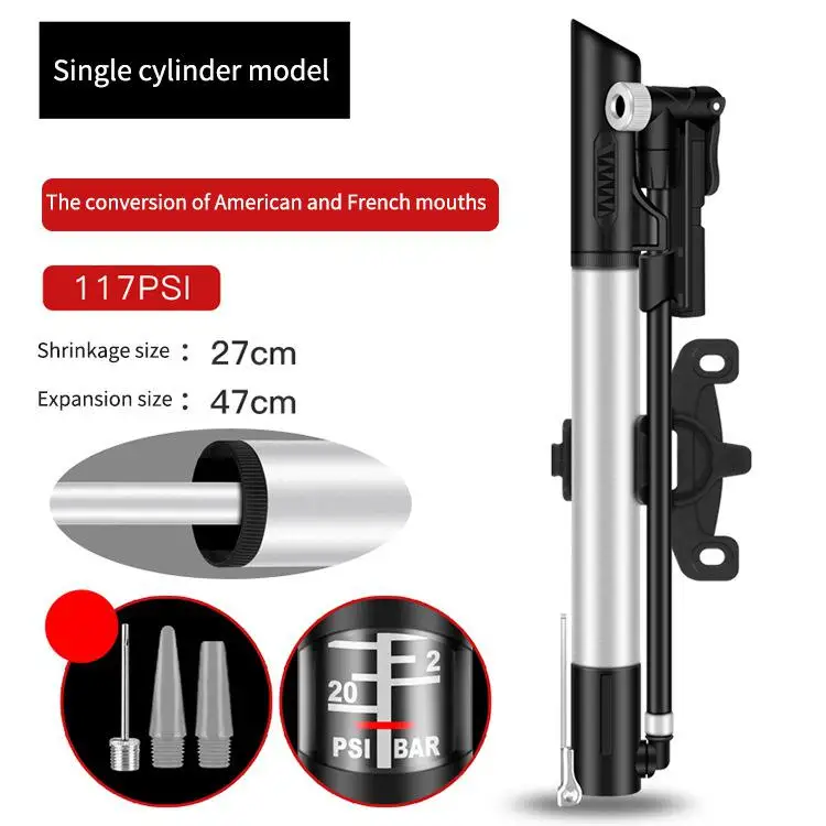 single cylinder Насос для горного велосипеда мини портативный насос высокого давления горизонтальный бар/параллельный стержень Аксессуары для велосипеда специальный насос - Цвет: single cylinder