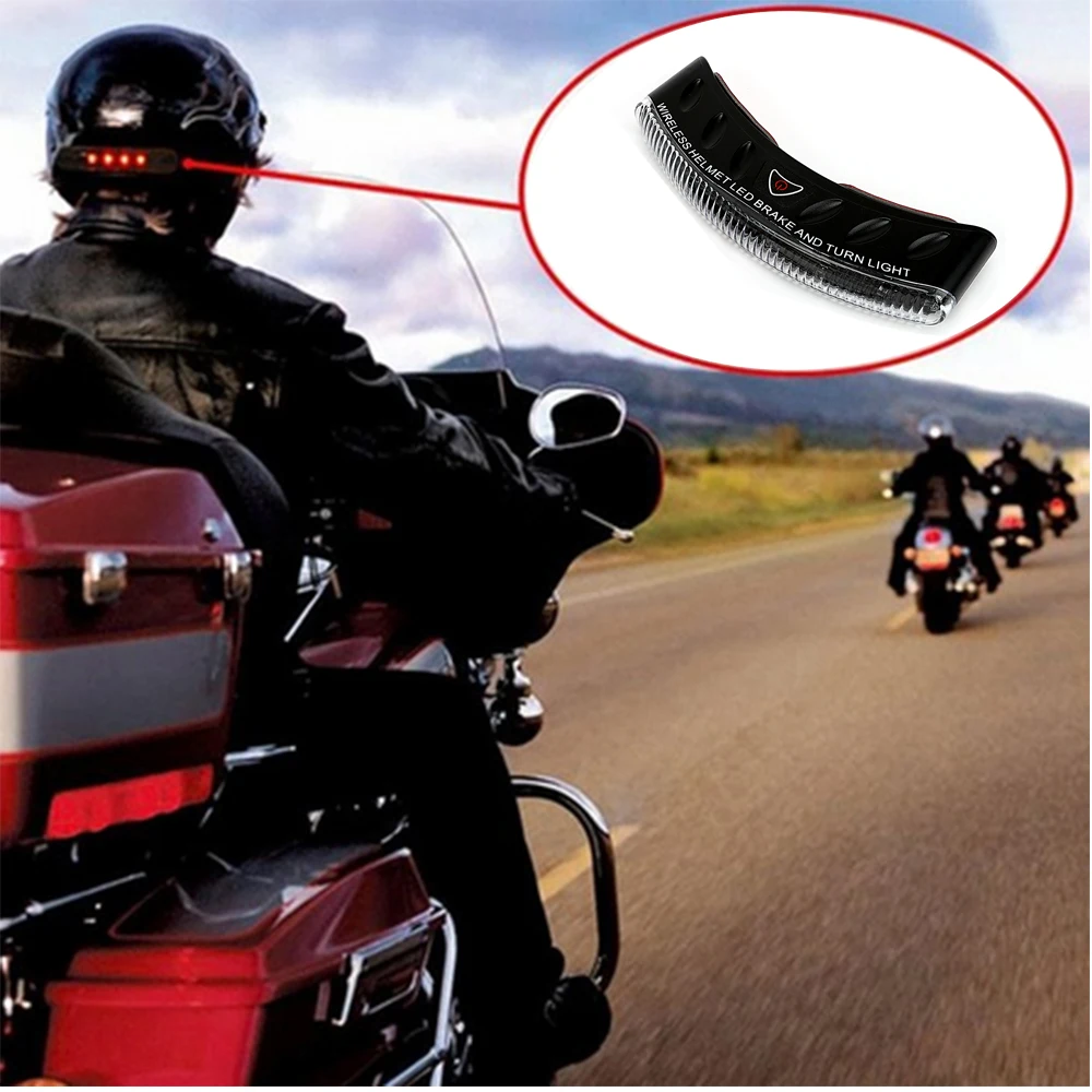 

LEEPEE 2.4G Wireless Brake and Turn Signal Light 8 LED Helmet Lamp Cycling Safety Motorcycle Accessories Warning Light