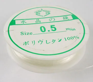 

Crystal Thread, Elastic, Clear<P>Size: about 0.5mm thick, 5m/roll, spool: 70x14mm.