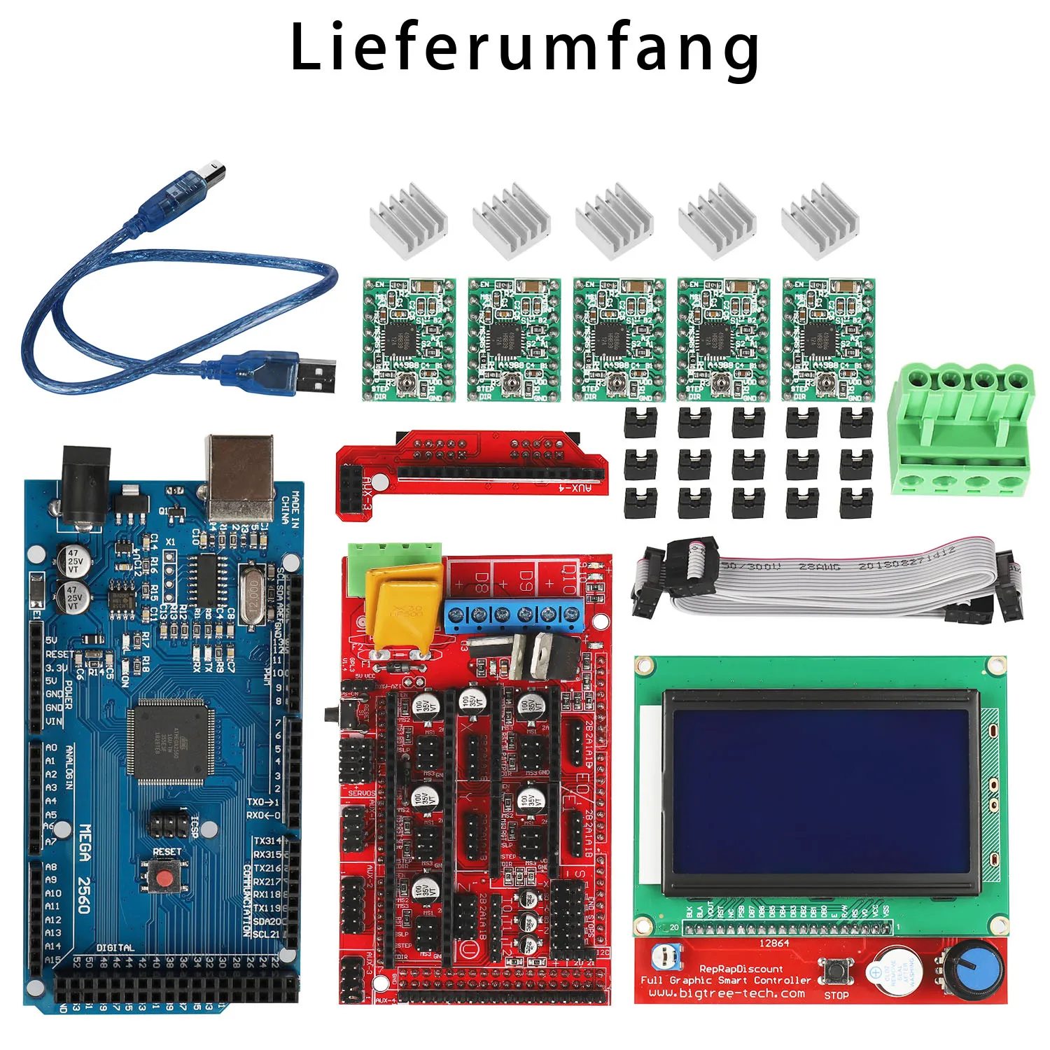 

Printer Kit For RAMPS 1.4 Mega2560 A4988 12864 LCD Controller Stepper Driver Arduino integrated Circuits