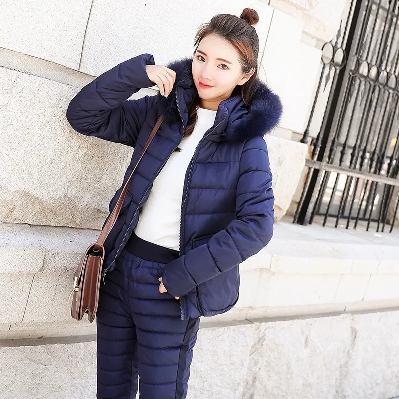 

2019 New Style Short Cotton-padded Clothes Set WOMEN'S Dress Winter Thick Cotton-padded Jacket-Style Fashion down Jacket Cotton-