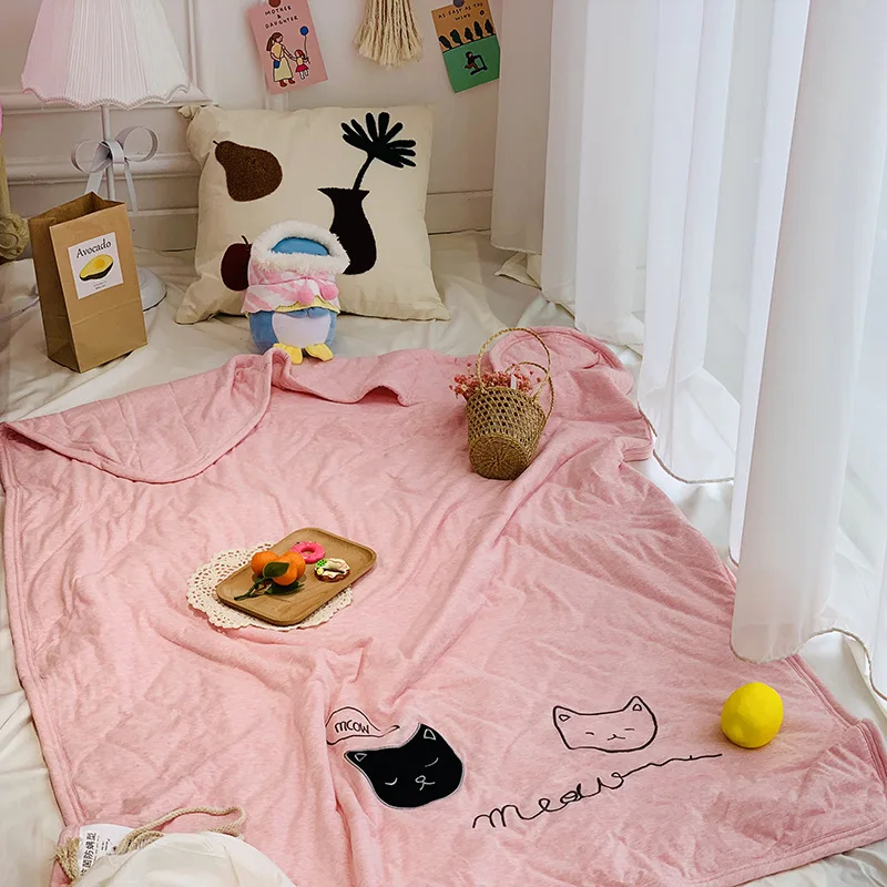 Adorável dos Desenhos Animados do Bebê Tricô de Alta Qualidade do Jardim Crianças Sukura Flor Cobertor Infância Swaddle Algodão Impressão Reativa Nap