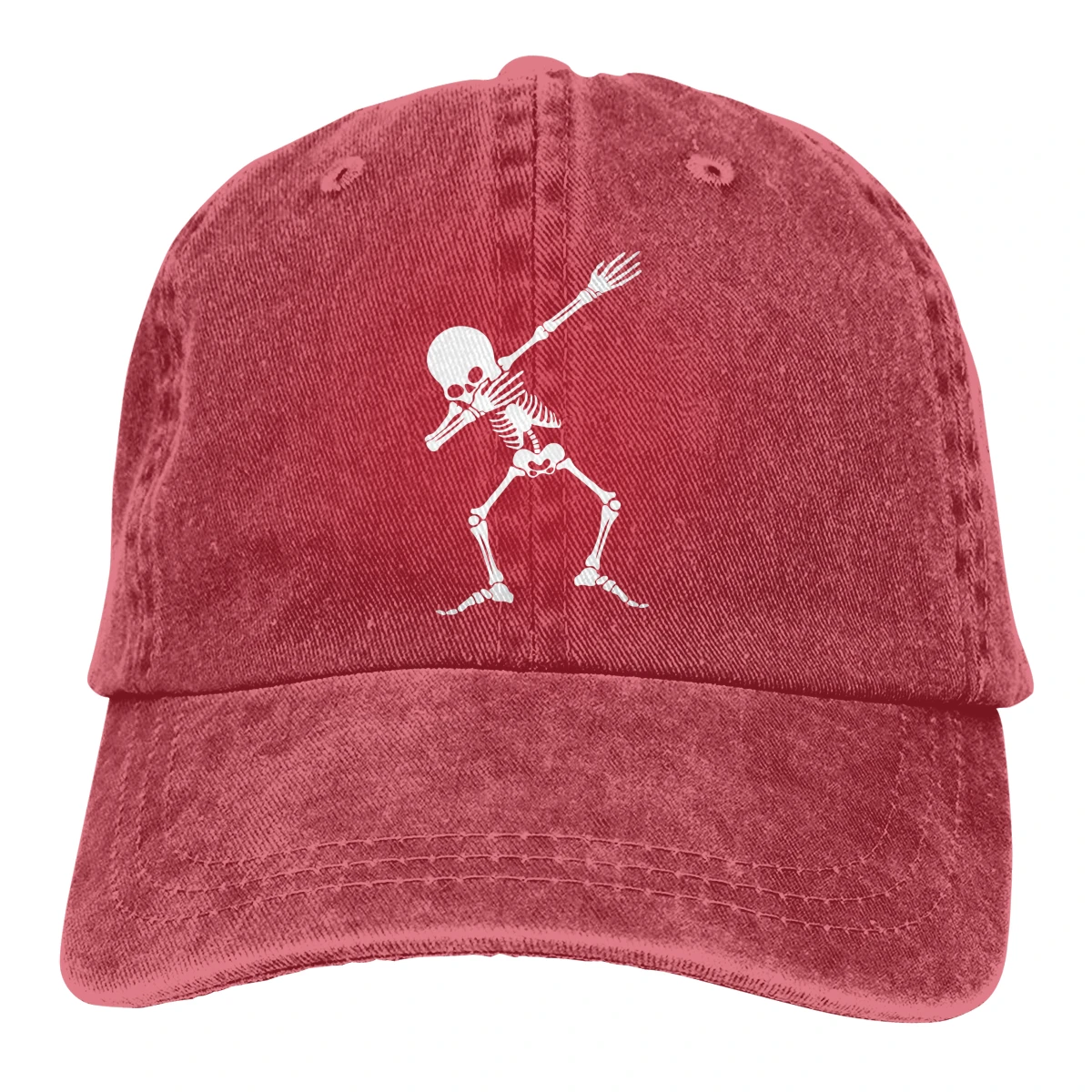 Начесывание Скелет Череп Casquette черный унисекс Мужские Женские джинсовые бейсболка с ремешком кепки Регулируемый Гольф папа шляпа