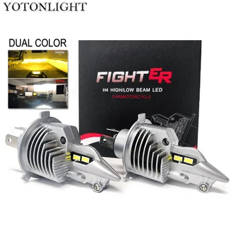 

2 Pcs Dual Color Led H4 Headlight Bulb 70w 15000lm Led Lamp H4 Hb2 9003 Luces Led Para Auto h4 3000K 6000K 12V
