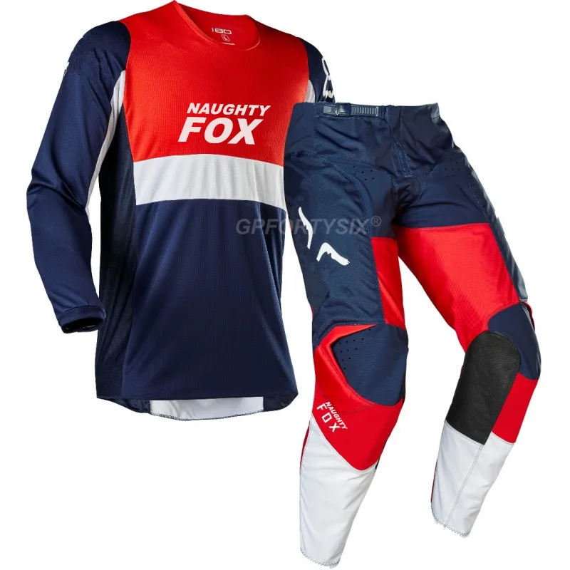 Новинка, костюм для мотокросса, DH bike, внедорожные, для взрослых, MX Racing, Джерси, штаны, мотоцикл, внедорожные, DH, велосипедные перчатки, мото комбо - Цвет: Prix  BlueRed