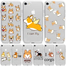 Corgi-funda de silicona Suave para iPhone, protector de silicona Suave para iPhone 5, 6, 7, 8 Plus, X, XR, 11, 12 Pro Max, accesorios