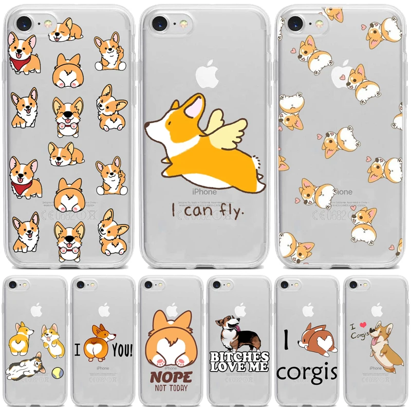 Телефонные чехлы Corgi для iPhone 5 6 7 8 Plus X XR 11 12 Pro Max чехол с забавной милой собакой