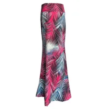 Женская летняя повседневная облегающая длинная юбка макси с высокой талией и цветочным принтом, Новая модная женская юбка цвета металлик