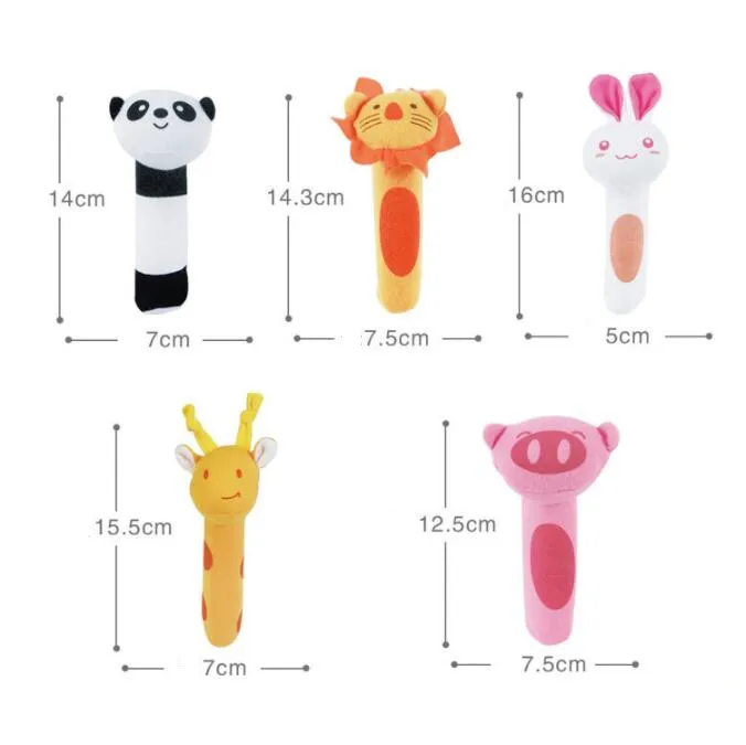 Детские погремушки-мобильные телефоны животное тигр кролик панда BB свисток палка Младенческая плюшевая колокольчик Малыш игрушка для кровати обучающая игрушка