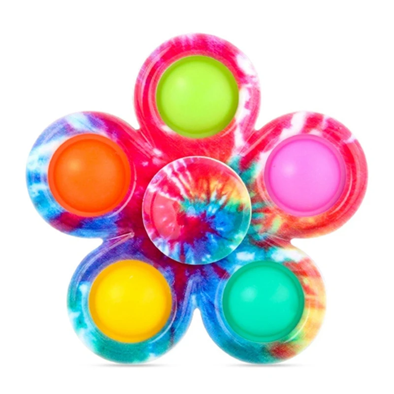 Tie Dye Simples Fidget Spinner para TDAH Ansiedade Stress Relief, Finger Push Bubble Hand, Sensorial Party Favor, Engraçado