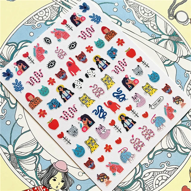 TSC-293 TSC-287 Japanese cartoon anime clown character 3D Back glue Nail Art Stickers Decals Sliders Nail ornament decoration TSC-087 N