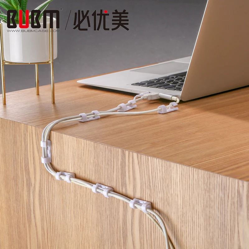 

BUBM Self Adhesive Wire Cable Clips Organizer Fixator, Cord Clips Management Holders for Cable Charging for Hom and Office
