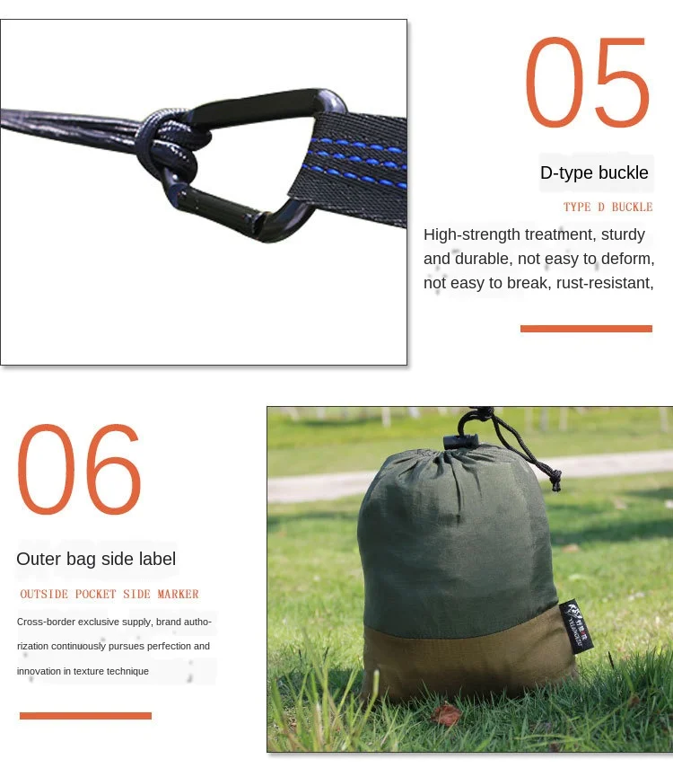 Ultralight Outdoor Hammock With Anti Mosquito Net Detachable Hiking Travel Camping 1-2 Person Tent Backyard Hammock