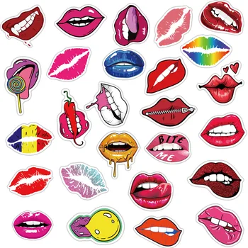 

10/30/50Pcs Girls Sexy Hot Lips Stickers For Motorcycle Laptop Water Bottle Luggage Skateboard Car Decal DIY Stickers