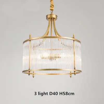 Американский современный декор медная светодиодная люстра E14 Lustre K9 Crystal Luminarias круглая светодиодная Подвесная лампа освещение класса люкс светильники - Цвет корпуса: B D40CM  H55CM