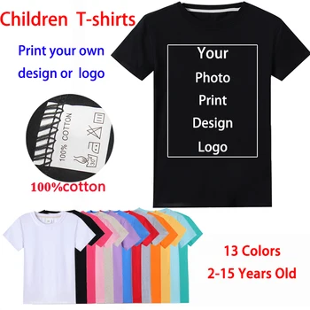 

DIY Customized Your Own Design Logo Picture Custom Print Children Clothing Baby T Shirts Boys Girls Tops Cotton Kids T-Shirts