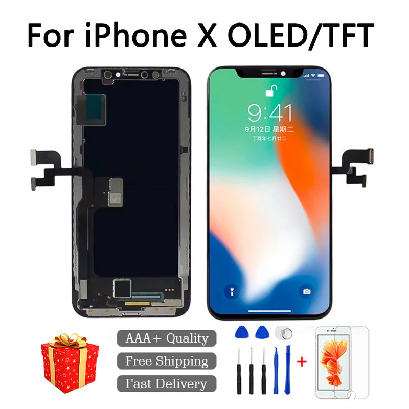 5,8 дюймовый ЖК-дисплей для iPhone X lcd кодирующий преобразователь сенсорного экрана в сборе Замена черного цвета