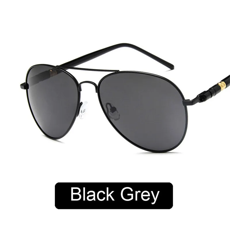 Black Grey KILIG Горячие мужские солнцезащитные очки водителя винтажные Пилот очки ретро-оттенки металлические очки солнцезащитные очки мужские весенние шарниры UV400 - Цвет линз: Black Grey