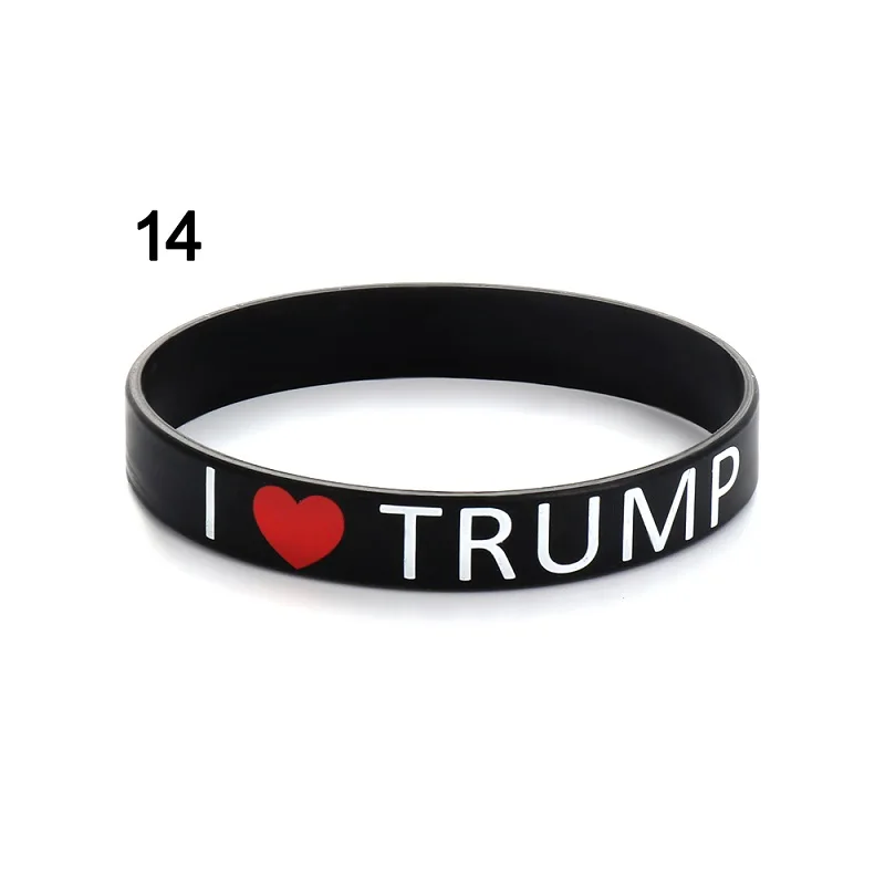 Type14 1 шт. Trump отличный браслет президент силиконовый браслет женские браслеты мужской браслет держать сделать Америку - Окраска металла: Type14