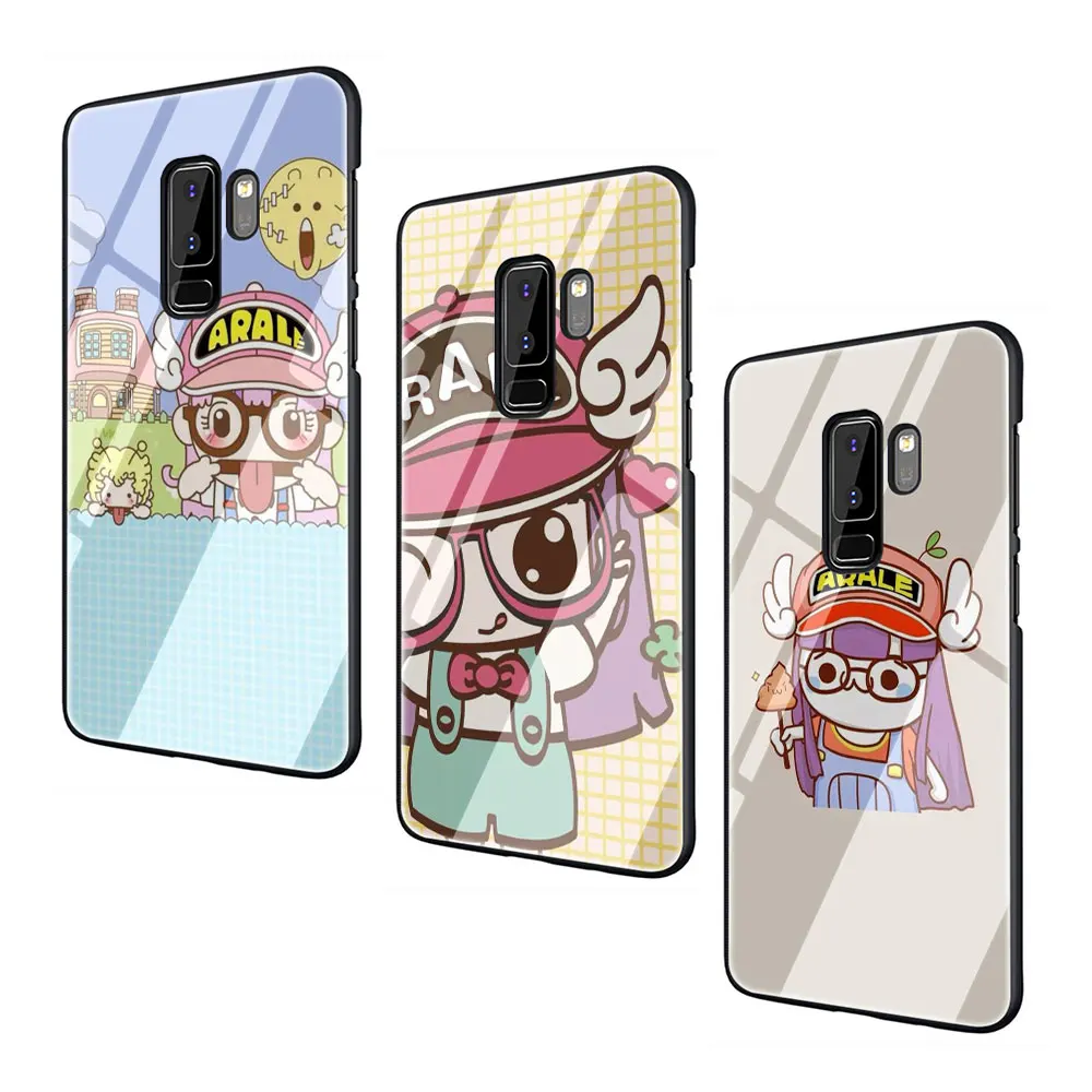 Dr. Slump Arale маленькая девочка закаленное стекло чехол для телефона для Galaxy S7 edge S8 Note 8 9 10 Plus A10 20 30 40 50 60 70