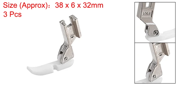 White T36N 3pcs Uxcell 1/2/3 шт. узкая лапка для вшивания молнии(с Пластик днища подходит для большинства промышленных швейных машин белый/зеленый - Цвет: White T36N 3pcs