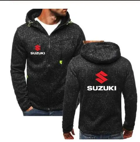 Модные мужские осенние толстовки с капюшоном для мотоцикла suzuki, толстовки с принтом, хлопковые повседневные мужские куртки на молнии с капюшоном, куртки StreetweaQ - Цвет: 1