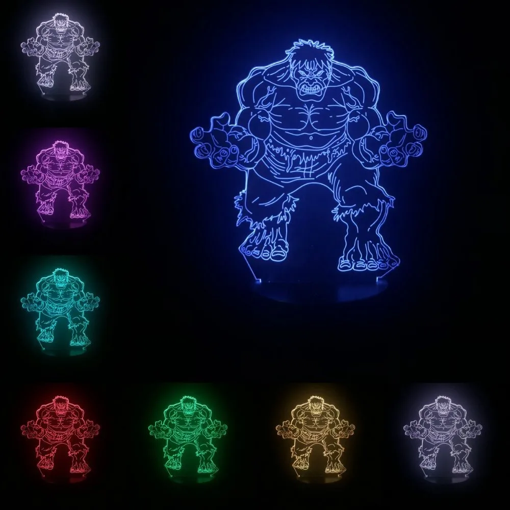 3D Marvel Ночной светильник светодиодный Luminaria настольная лампа супер герой фигура USB светильник ing вечерние друзья подарок капитан Железный человек Мститель JQ