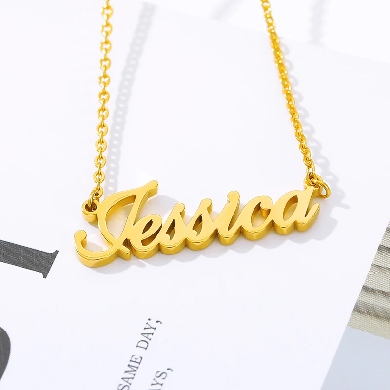 Custom Name Necklace Stainless Steel Personalized Women Necklaces Choker Customized Your Name Jewelry for Her Mothers Day Gift