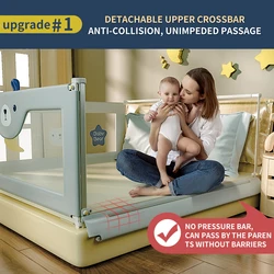 Barrière de lit de bébé réglable de 1.5 à 2.2M, clôture de protection pour bébé, grand lit universel, déflecteur Anti chute pour enfants 