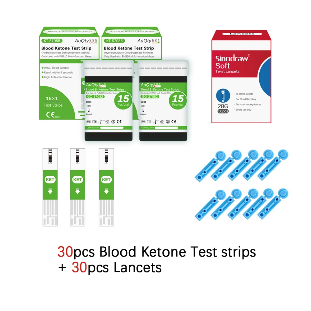 Medidor de cetonas en sangre con tira de prueba de cetona, Monitor de  cetonas con precisión, probador de cetosis diabética, dieta cetogénica,  pérdida de peso