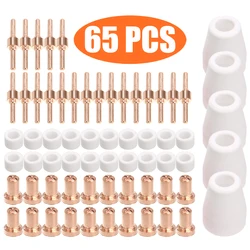 Kit d'électrodes et buses de découpe Plasma, 65 pièces, accessoires consommables pour coupe de Plasma PT31 30 40 50 outils de soudage 