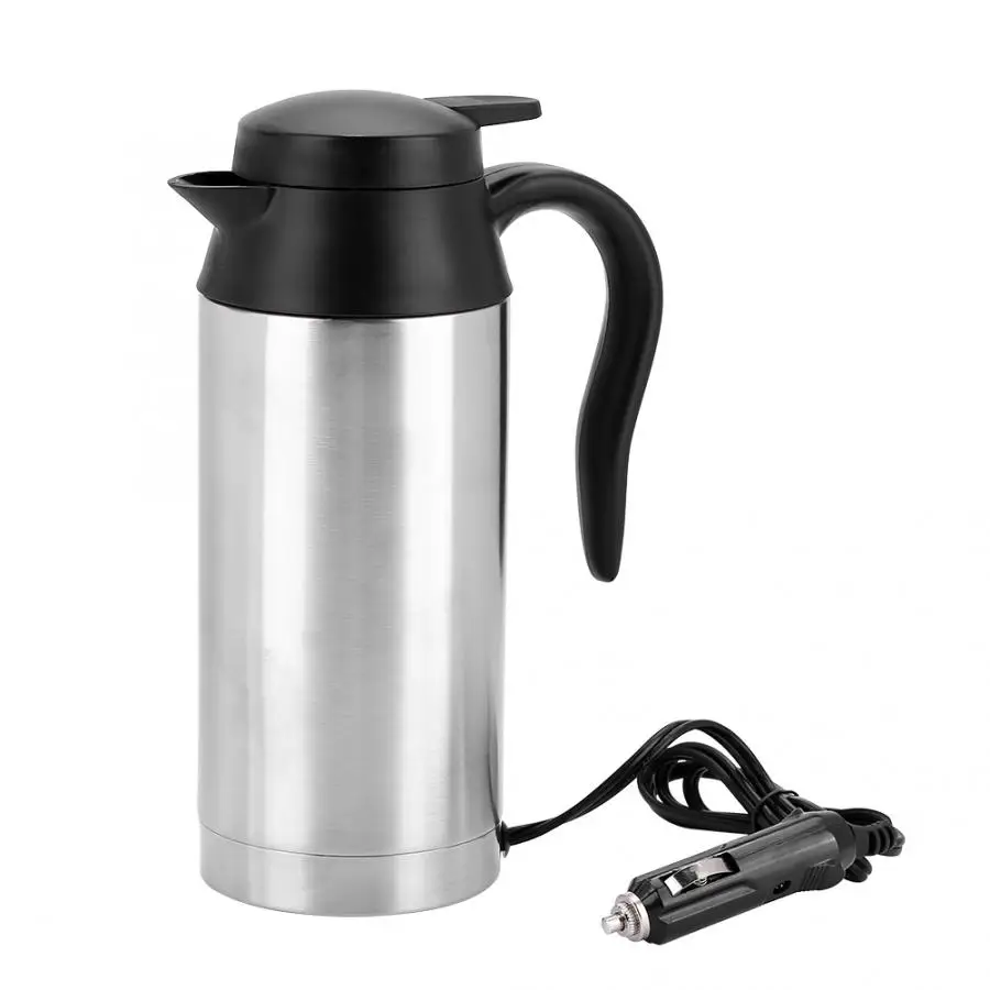 240W 750ml 24V Electric Heating Cup Kettle Stainless Steel Water Heater Bottle for Tea Coffee Drinking Travel Car Truck Kettle 1