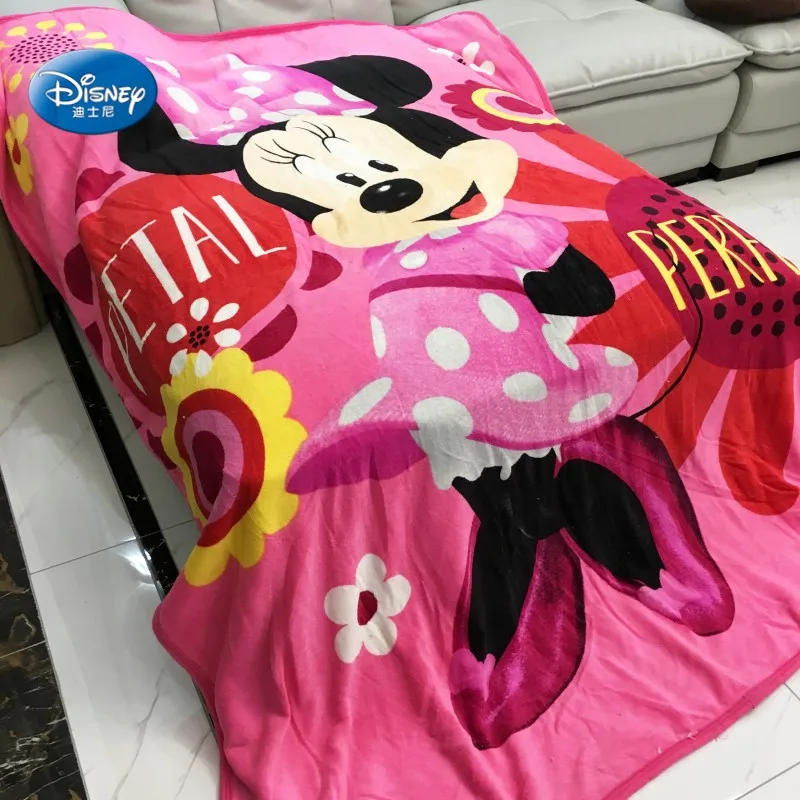 Disney Double Layered Mickey Minnie Mouse Sherpa Thick Warm Blanket Throw for Girls Kids on Bed Sofa 150x200cm Flatsheet Winter