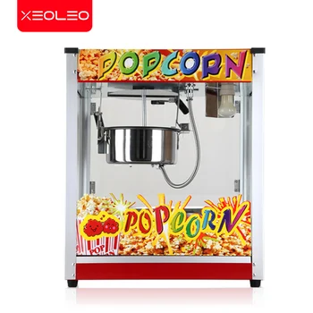 XEOLEO 상업용 전기 구형 팝콘 기계, CE 오일 팝 강화 유리, 8OZ 팝콘 메이커, 1360W, 110V, 220V