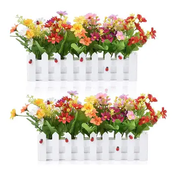 

Garden Ornament Flower Pot Plywood Foam Picket Fence Wedding Party Office Decor Lawn Fence garden For the garden and the garden