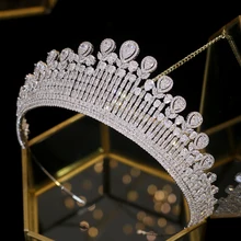 Высокое качество, Европейская свадебная корона, тиара, Посеребренная Хрустальная королевская тиара, свадебные аксессуары для волос