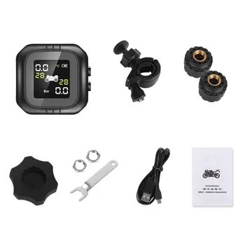 

Waterproof Motorcycle Real Time Tire Pressure Monitoring System TPMS Wireless External Sensors Tire Detection Monitor
