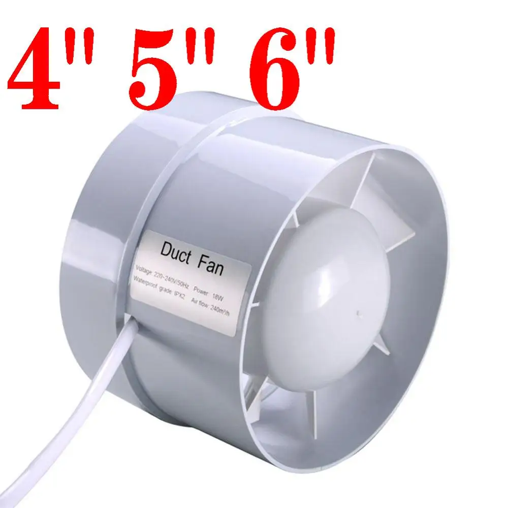 4/5/6 zoll 220V Stille Belüftung Air Vents Ventilator Extractor