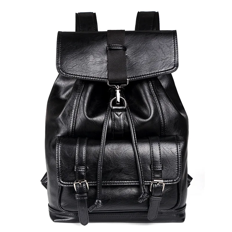 

New College Style PU Backpack Student Bag Business Men OL Simple All Match Backpack Short-distance Travel Portable Travel Bag