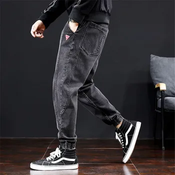 

Vintage Patchwork Casual Men's Harem Pants Jeans Loose Hip Hop Male Denim Trousers Sweatpants Joggers Pants Plus Size 28-42
