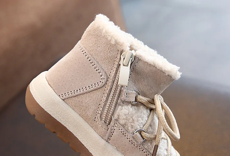 Claladoudou 13,5-15,5 см; брендовая зимняя обувь для детей; цвет черный, бежевый; повседневные ботинки для маленьких девочек и мальчиков; шерстяные ботинки; зимняя обувь