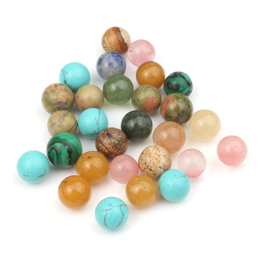 

Round No Holes Ball Beads Turquoises Agates Natural Stone Beads For Jewelry Making Fit DIY Necklace Craft Accessories 8 10 12 mm