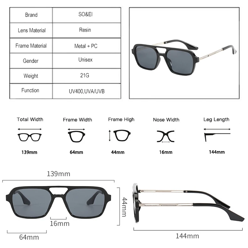 SO&EI Retro Rectangle Sunglasses Women Fashion Candy Color Lens Eyewear Men Outdoor Driving Shades UV400 Square Sun Glasses best sunglasses for big nose