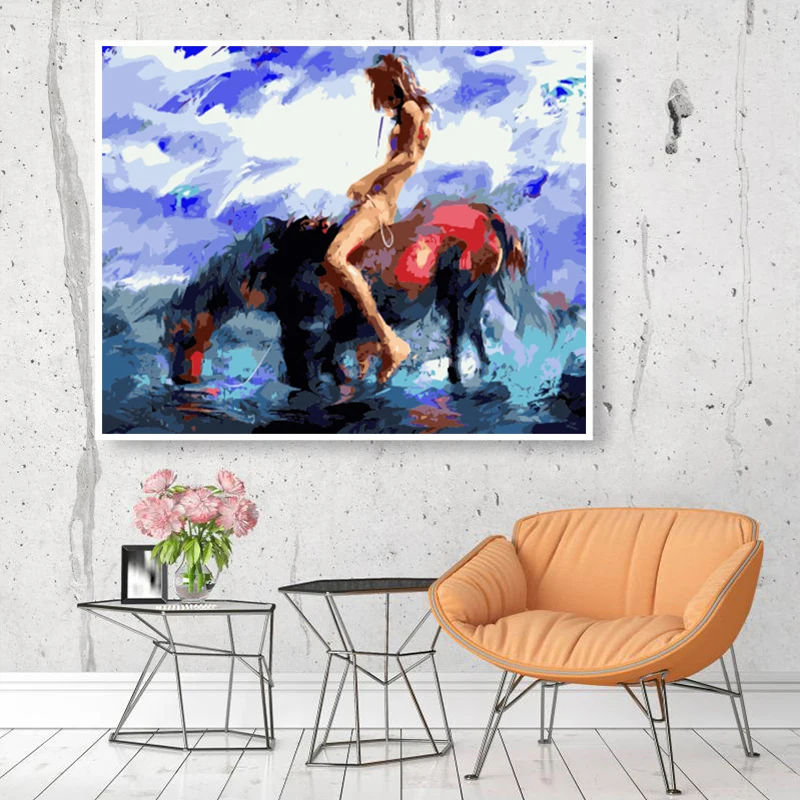 

DIY colour digital picture and colour ride a horse teenager graph to press digital frame to live in