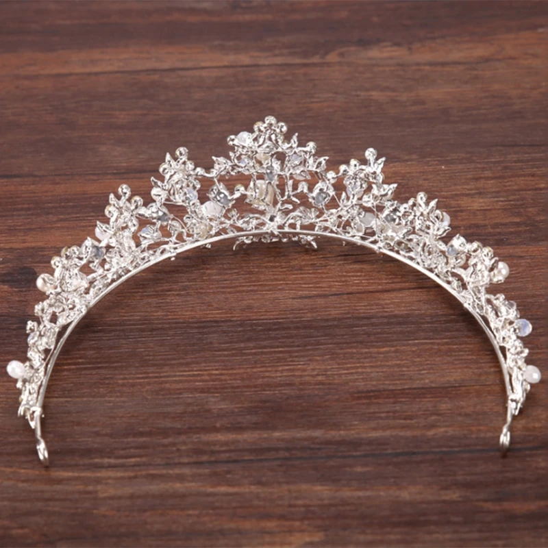 

Bridal Crown Wedding Prom Tiara Jewelry Bride Leaves Rhinestone Hair Accessories 95AB