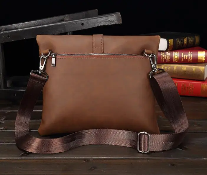 Retro crazy horse PU leather soft leather shoulder bag men's messenger bag